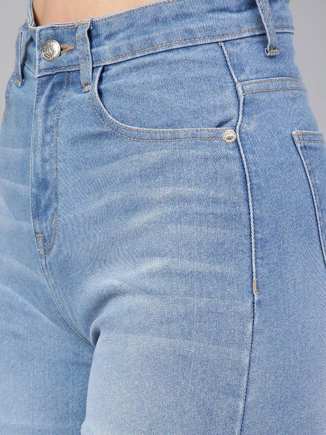 Kotty Women Jean Straight Fit High-Rise Light Fade Stretchable Jeans