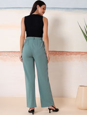 Kotty Women Sollid Round Neck Sleeveless Co-Ords