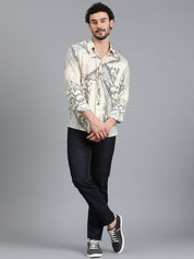 Kotty New Relaxed Fit Abstract Printed Spread Collar Casual Shirt