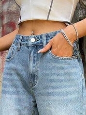 Kotty Women Blue Jean Tapered Fit High-Rise Clean Look Light Fade Stretchable Jeans