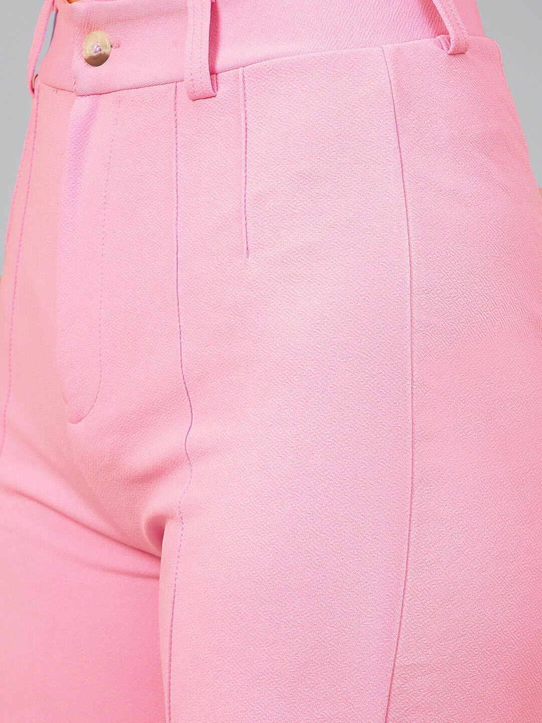 Kotty Women Relaxed Straight Fit High-Rise Easy Wash Trousers