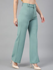 KOTTY BIZwear Women Relaxed Straight Fit High-Rise Easy Wash Parallel Trousers