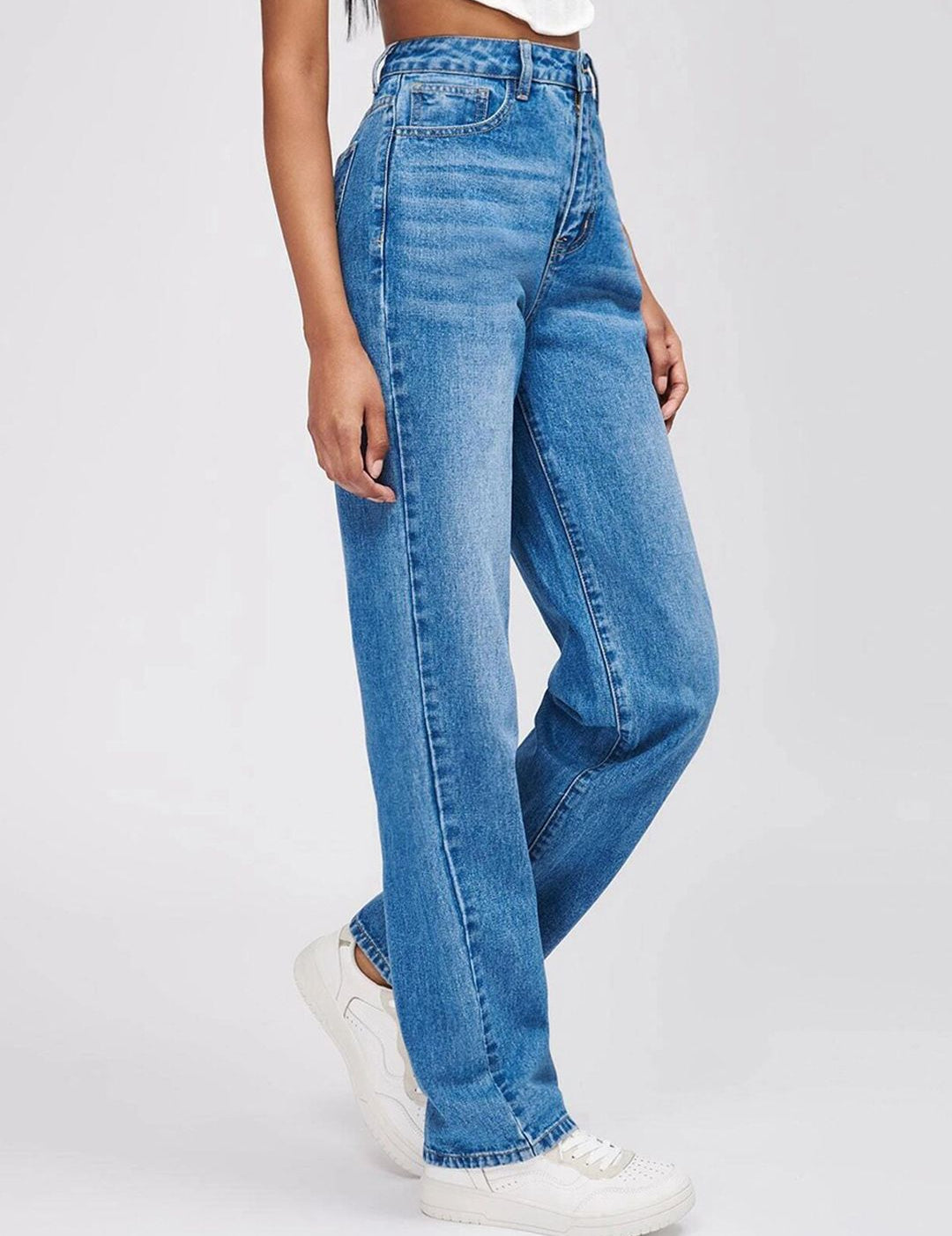 Kotty Women Jean Straight Fit Heavy Fade High-Rise Stretchable Jeans