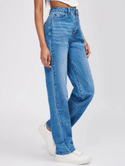 Kotty Women Jean Straight Fit Heavy Fade High-Rise Stretchable Jeans