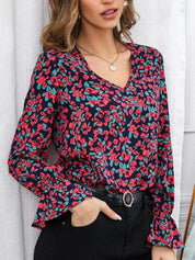 Kotty Floral Print Bell Sleeve Top