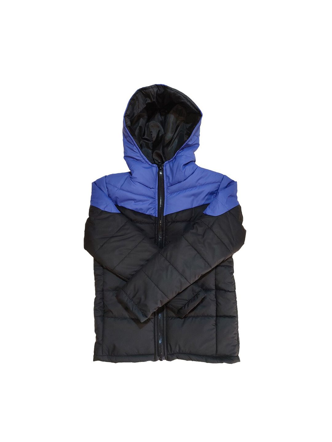 Kotty Boys Blue & Black Colourblocked Outdoor Padded Jacket