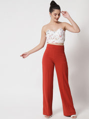 Kotty Women Pack Of 2 Relaxed Straight Leg Fit High-Rise Easy Wash Trousers