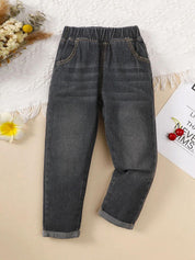 Kotty Girls Jogger Fit Mid-Rise Light Fade Stretchable Jeans