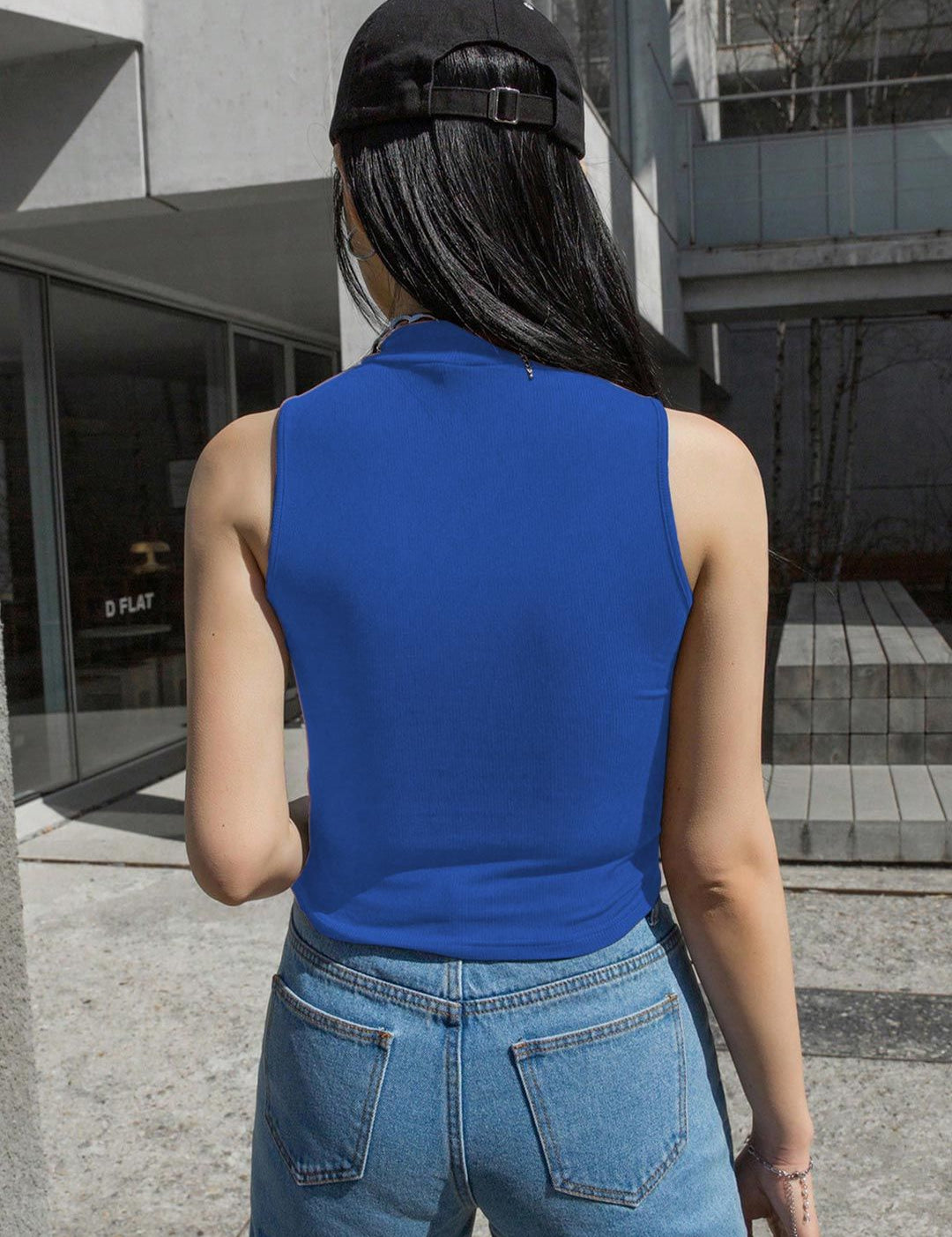 Kotty Women High Neck Sleeveless Fitted Crop Top