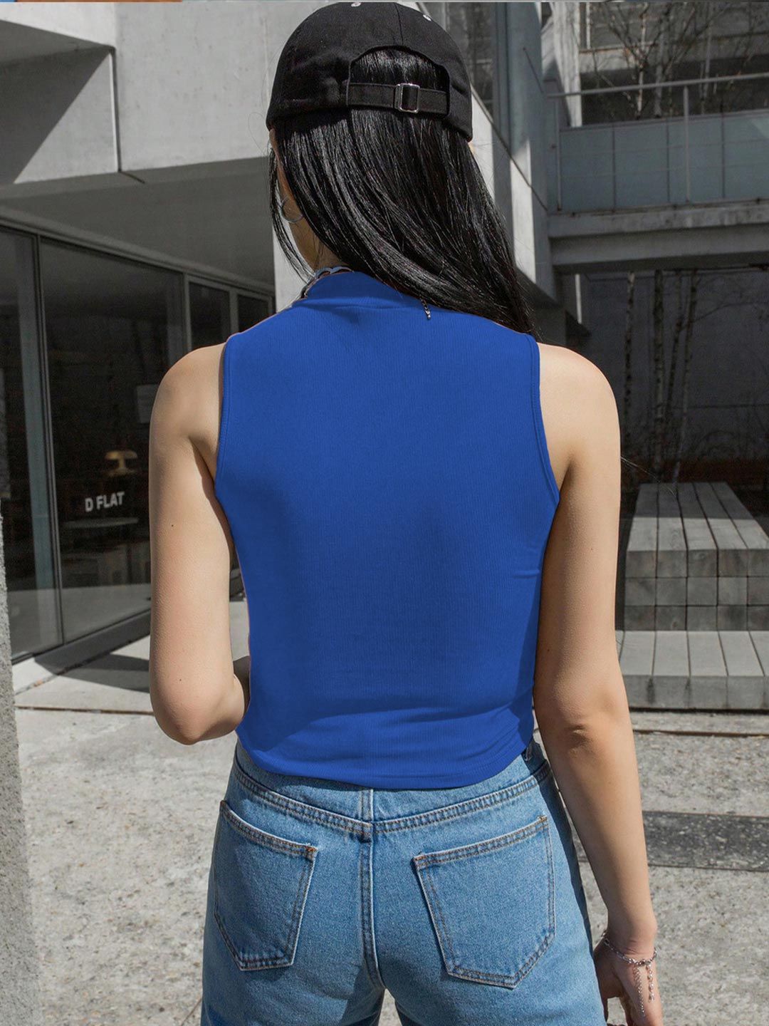 Kotty Women High Neck Sleeveless Fitted Crop Top