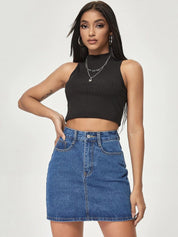 Kotty Denim A-Line Mini Skirt