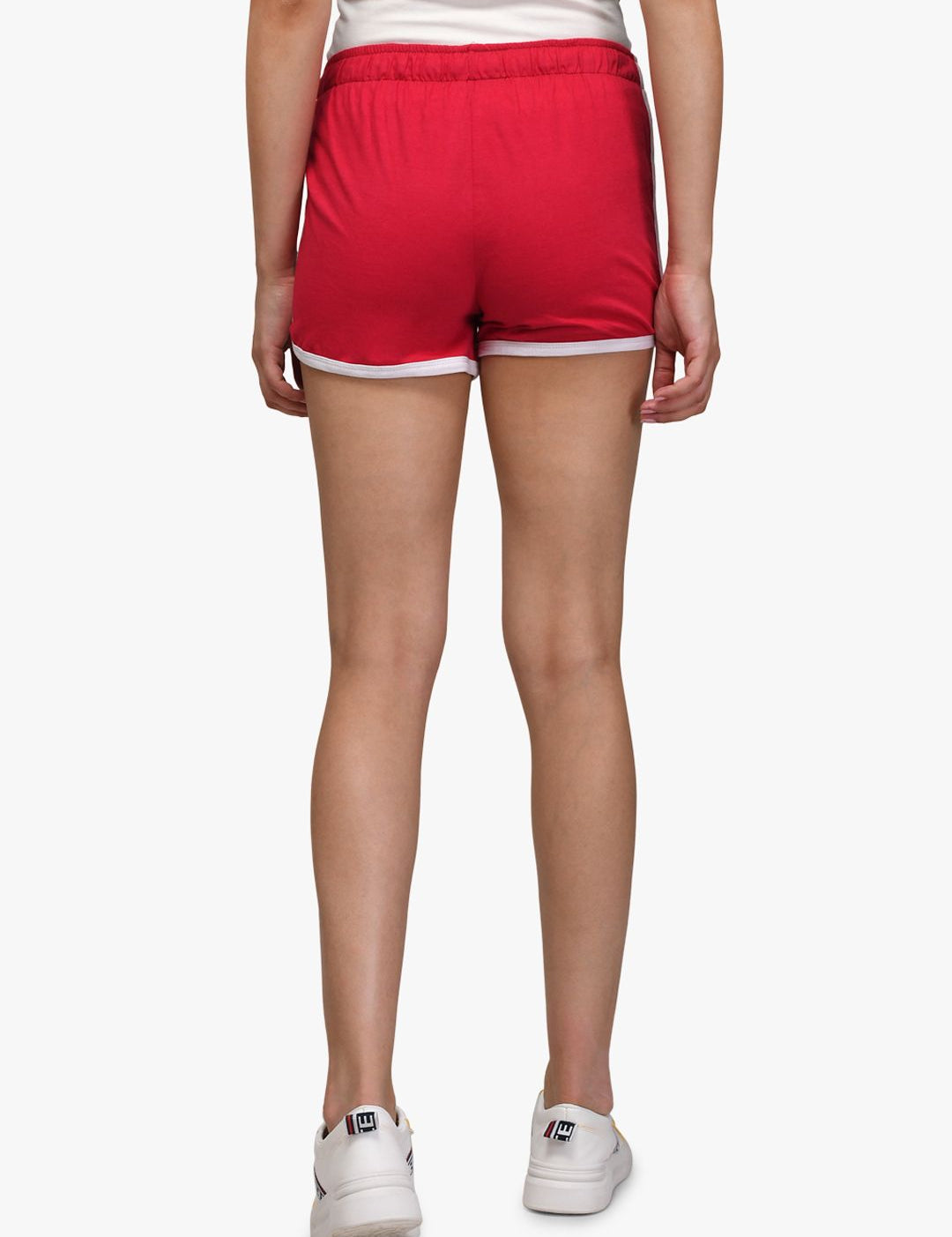 Kotty Women Red & Yellow Colourblocked Regular Fit Hot Pants