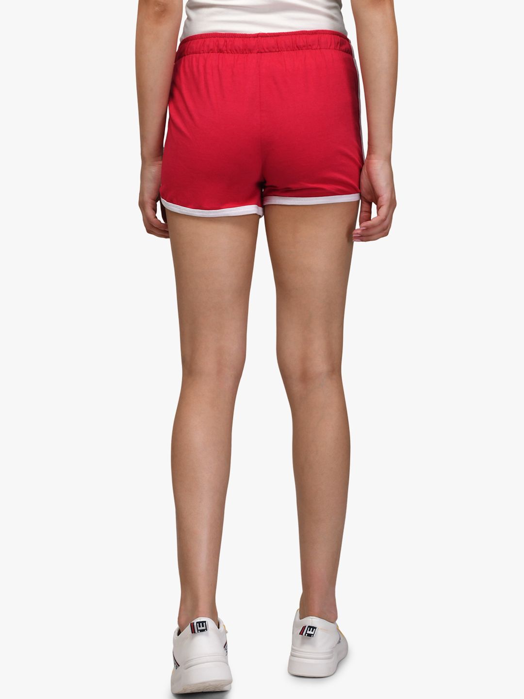 Kotty Women Red & Yellow Colourblocked Regular Fit Hot Pants