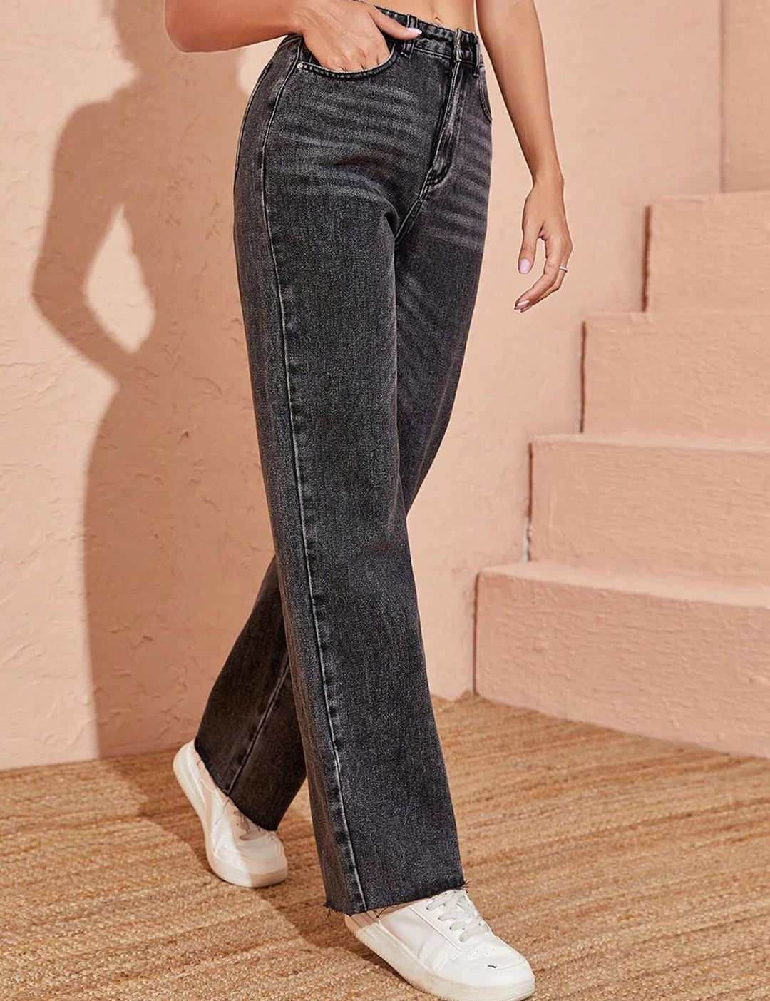 Kotty Women Jean Straight Fit High Rise Stretchable Jeans