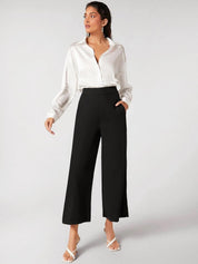 KOTTY BIZwear Women Relaxed Straight Fit High-Rise Easy Wash Trousers