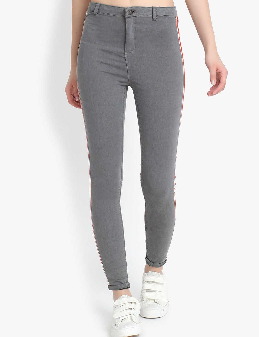 Kotty Women Grey Skinny Fit High-Rise Clean Look Stretchable Jeans