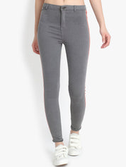 Kotty Women Grey Skinny Fit High-Rise Clean Look Stretchable Jeans
