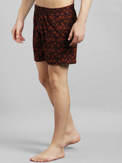 Kotty Men Maroon & Black Printed Boxers