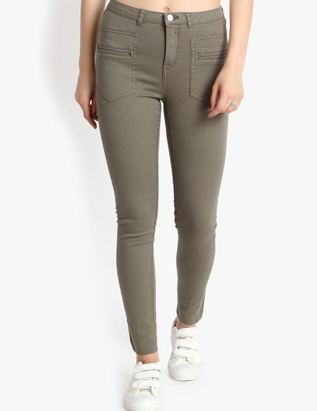 Kotty Women Taupe Skinny Fit High-Rise Clean Look Jeans