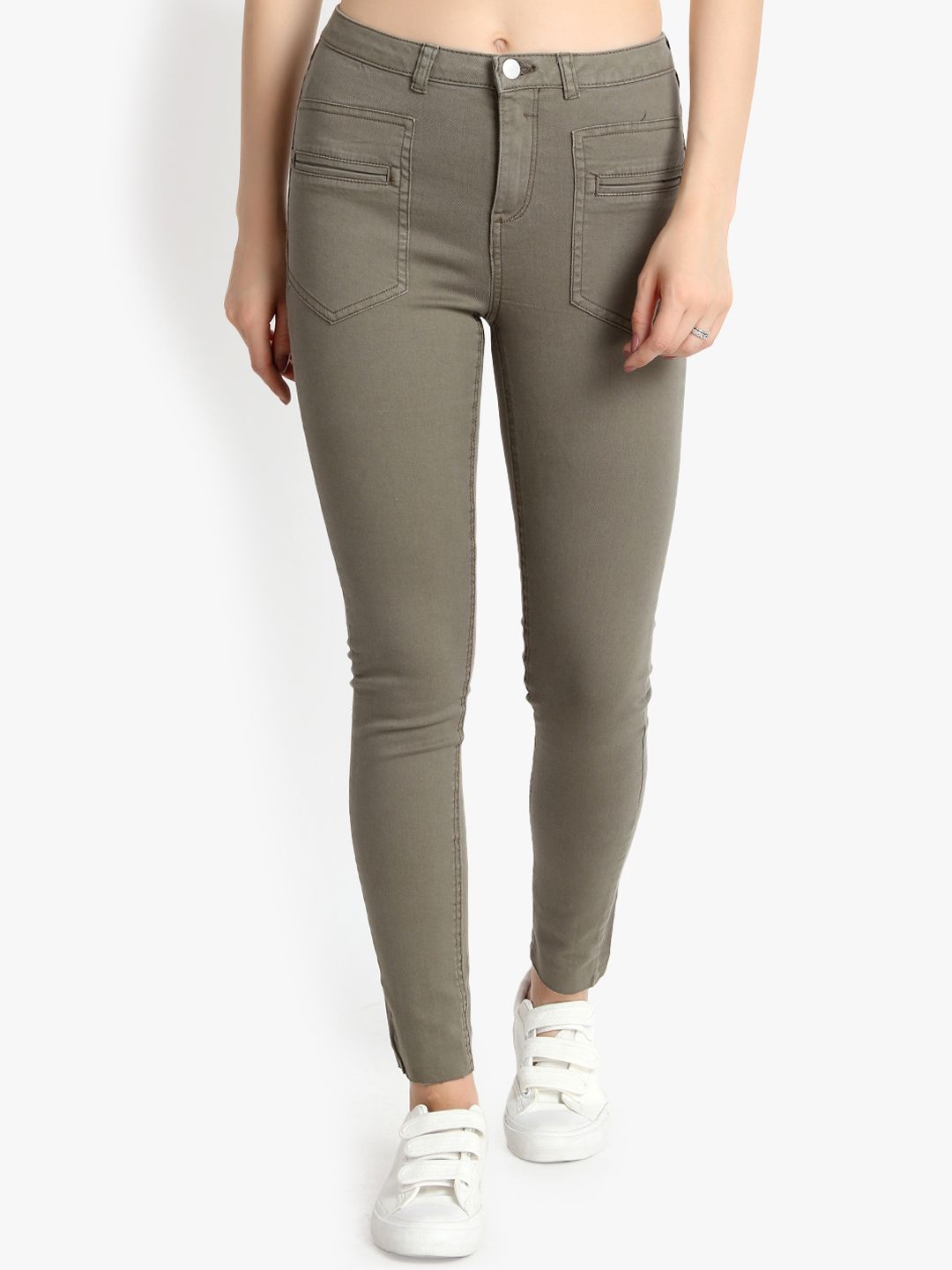 Kotty Women Taupe Skinny Fit High-Rise Clean Look Jeans