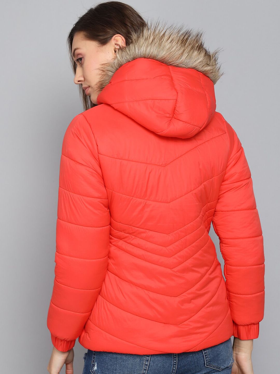 Kotty Women Orange Outdoor Puffer Jacket