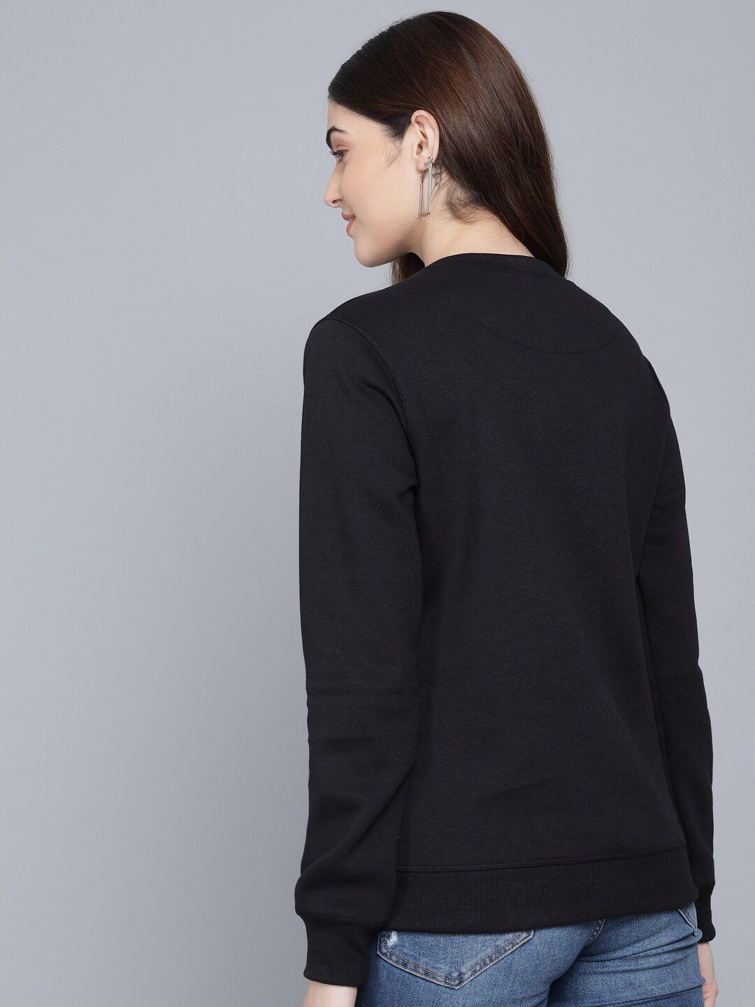 Kotty Women Black Tiger Printed Sweatshirt