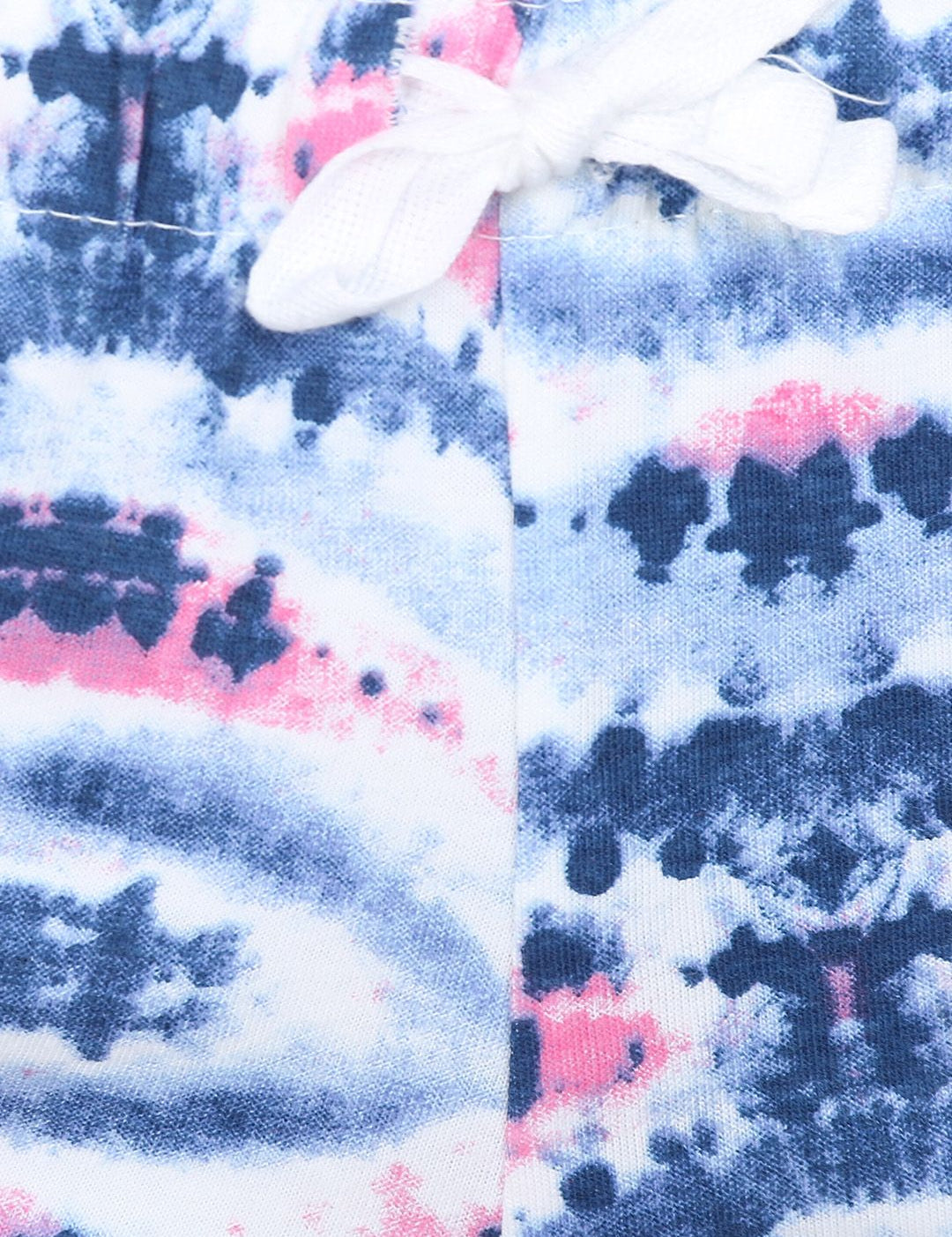 Kotty Women White & Blue Printed Lounge Shorts KTTSLEEPSHORTS216