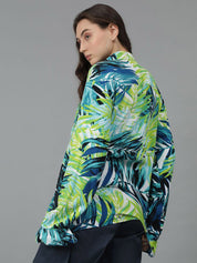 Kotty Women Spread Collar Floral Printed Cotton Oversized Casual Shirt