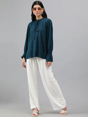 Kotty Tie-Up Neck Bell Sleeve Top
