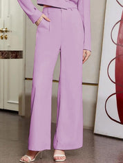 KOTTY BIZwear Basics Women Relaxed Straight Leg Straight Fit High-Rise Easy Wash Trousers