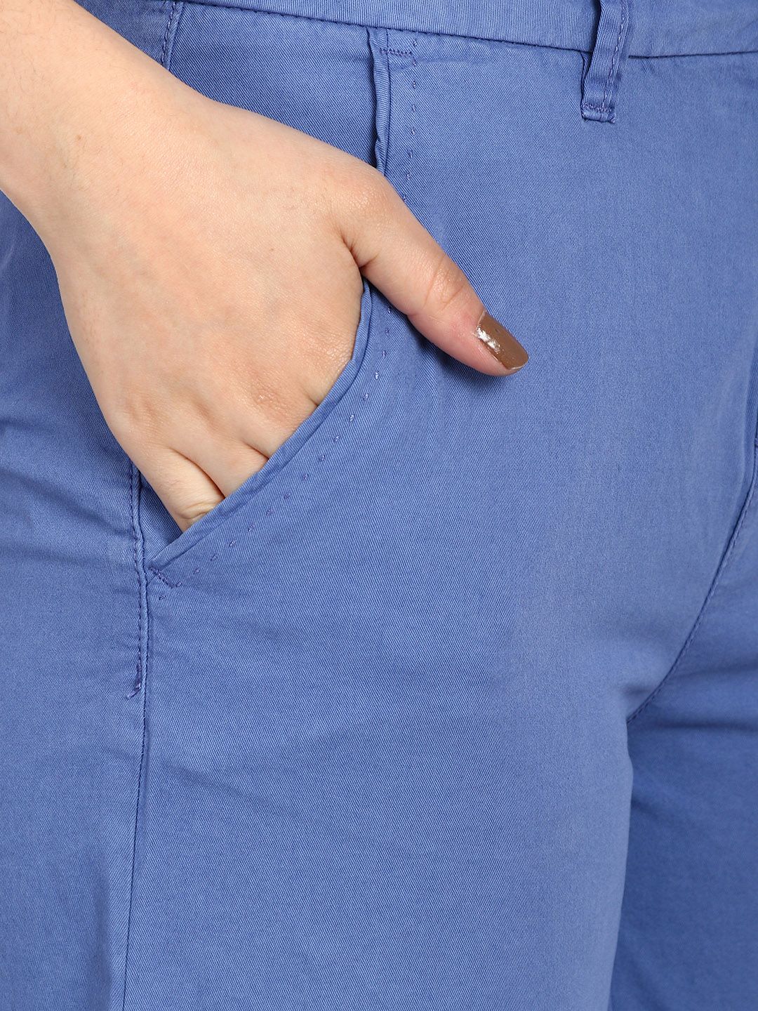 Kotty Women Blue Solid Regular Fit Regular Shorts