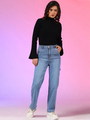 Stylecast X KOTTY Basics Women Jean Straight Fit High-Rise Stretchable Jeans