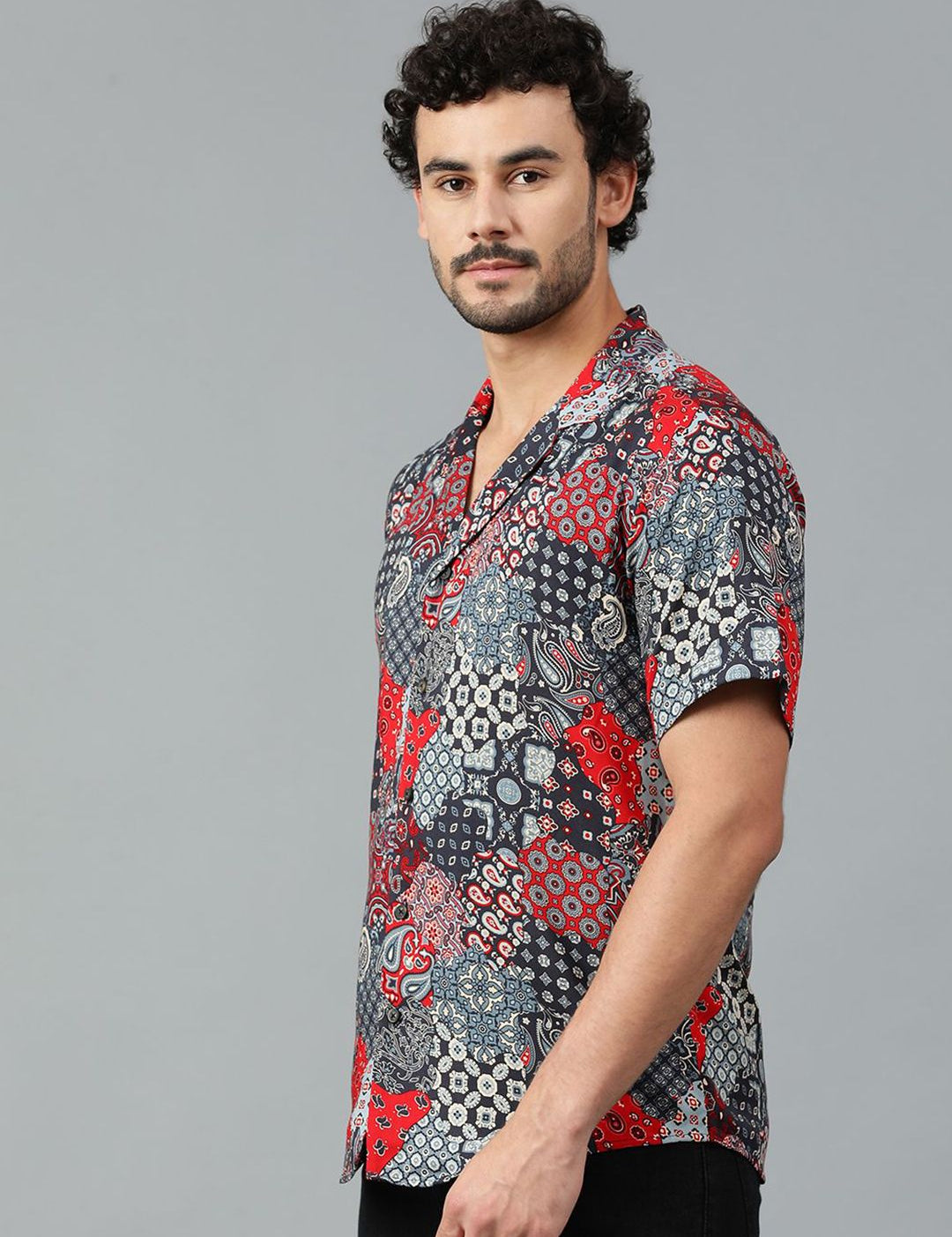 Kotty Men Conversational Scarf Printed Casual Shirt