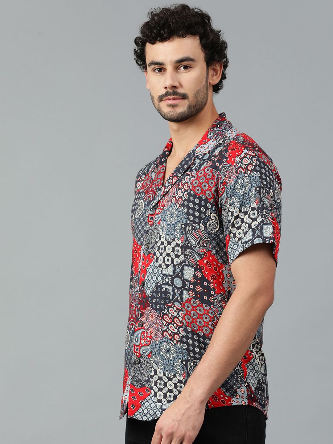 Kotty Men Conversational Scarf Printed Casual Shirt