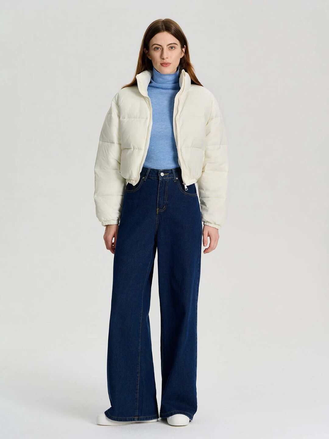 Kotty Stand Collar Crop Puffer Jacket