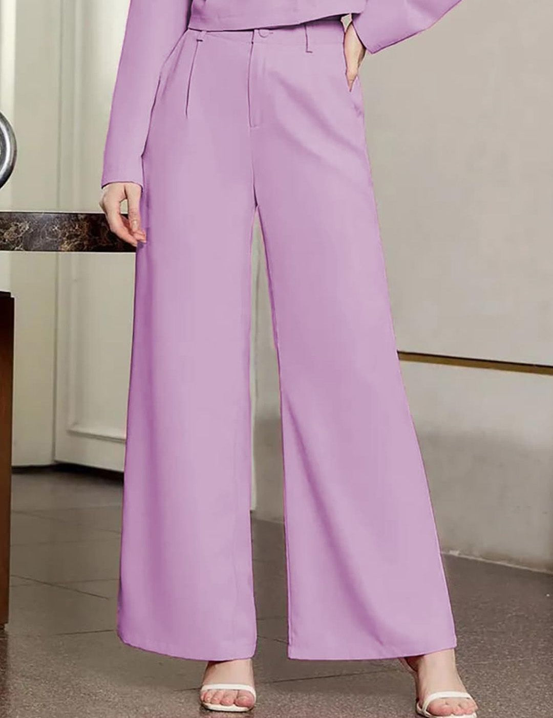 KOTTY BIZwear Basics Women Relaxed Straight Leg Straight Fit High-Rise Easy Wash Trousers