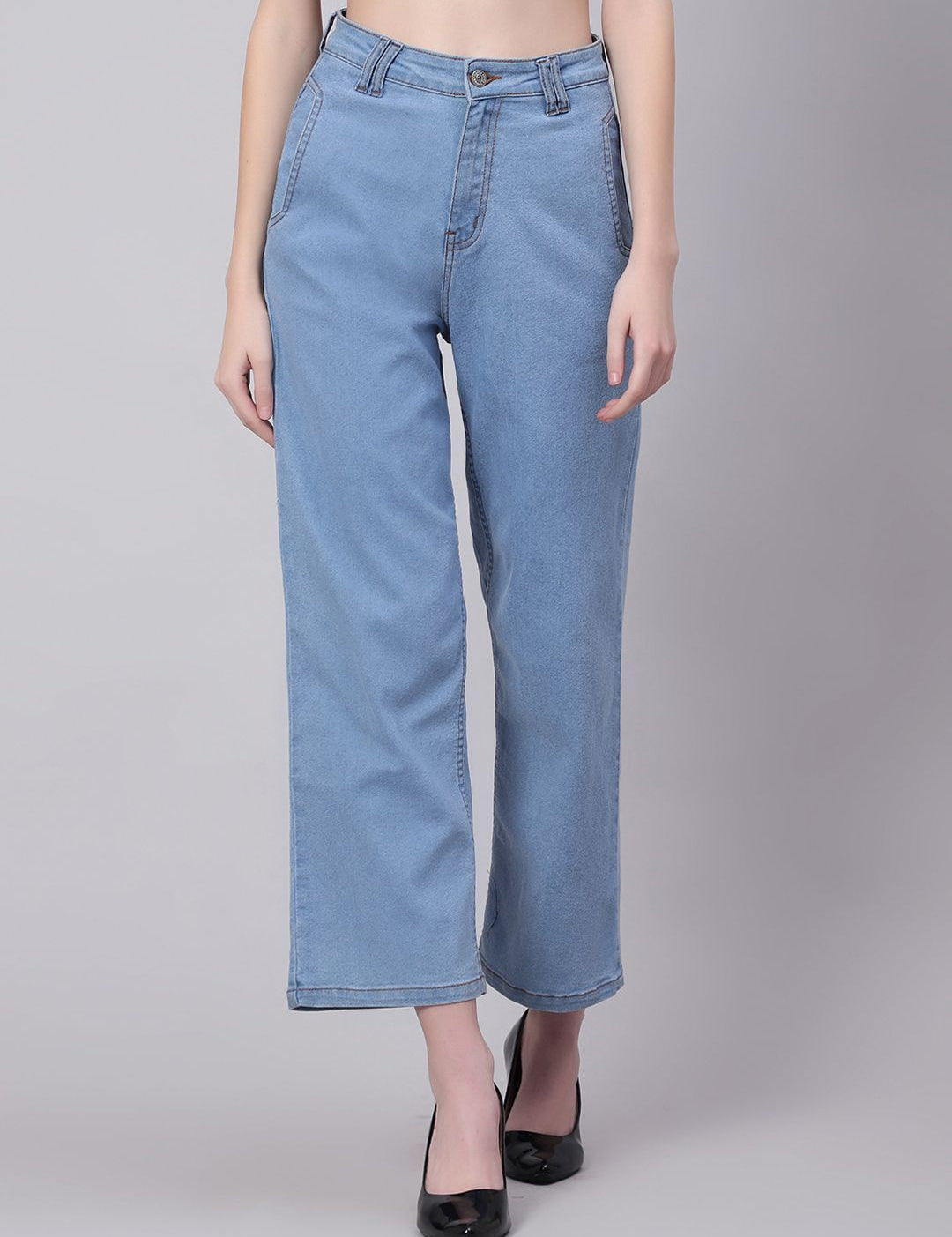 Kotty Women Straight Fit High-Rise Stretchable Jeans