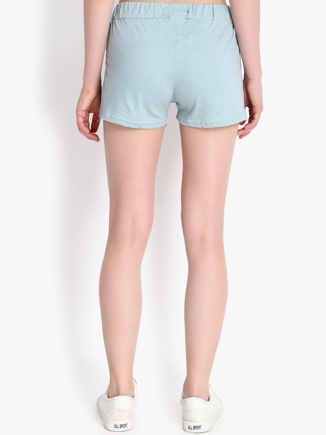 Kotty Women Blue Self Design Regular Fit Hot Pants