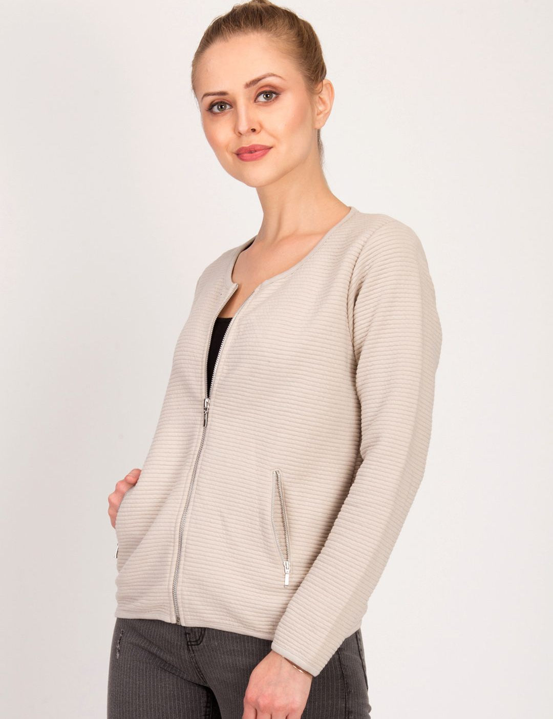 Kotty Women Pink Self Design Open Front Jacket