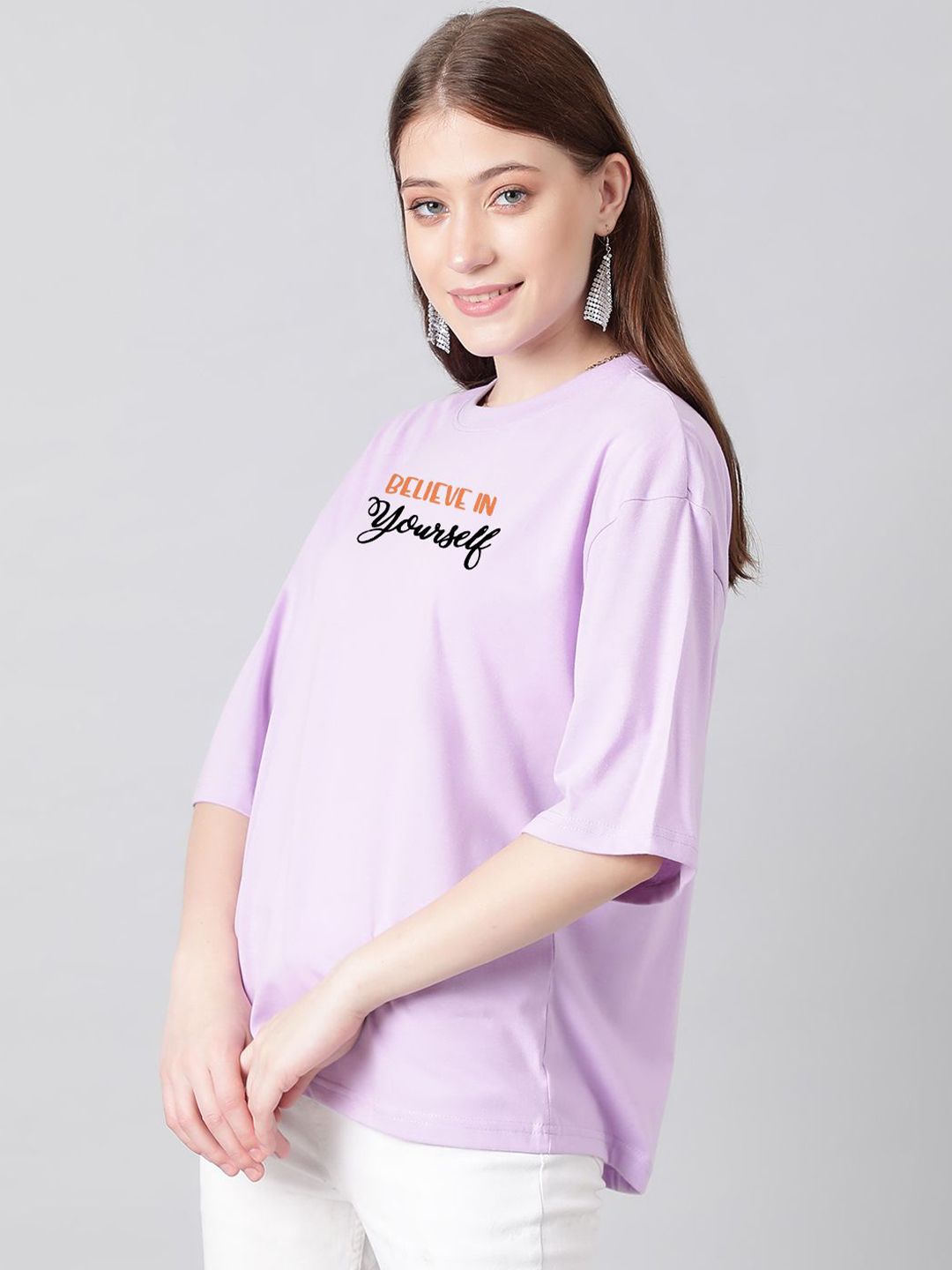 Kotty Graphic Printed Cotton Oversized T-shirt