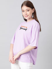 Kotty Graphic Printed Cotton Oversized T-shirt