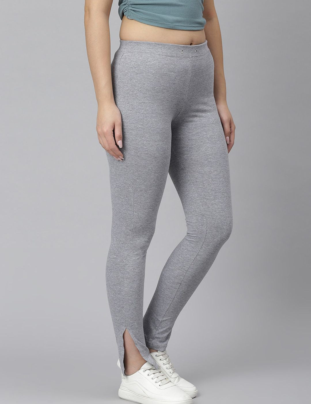 Kotty Women Grey Solid Straight-Fit Track Pants