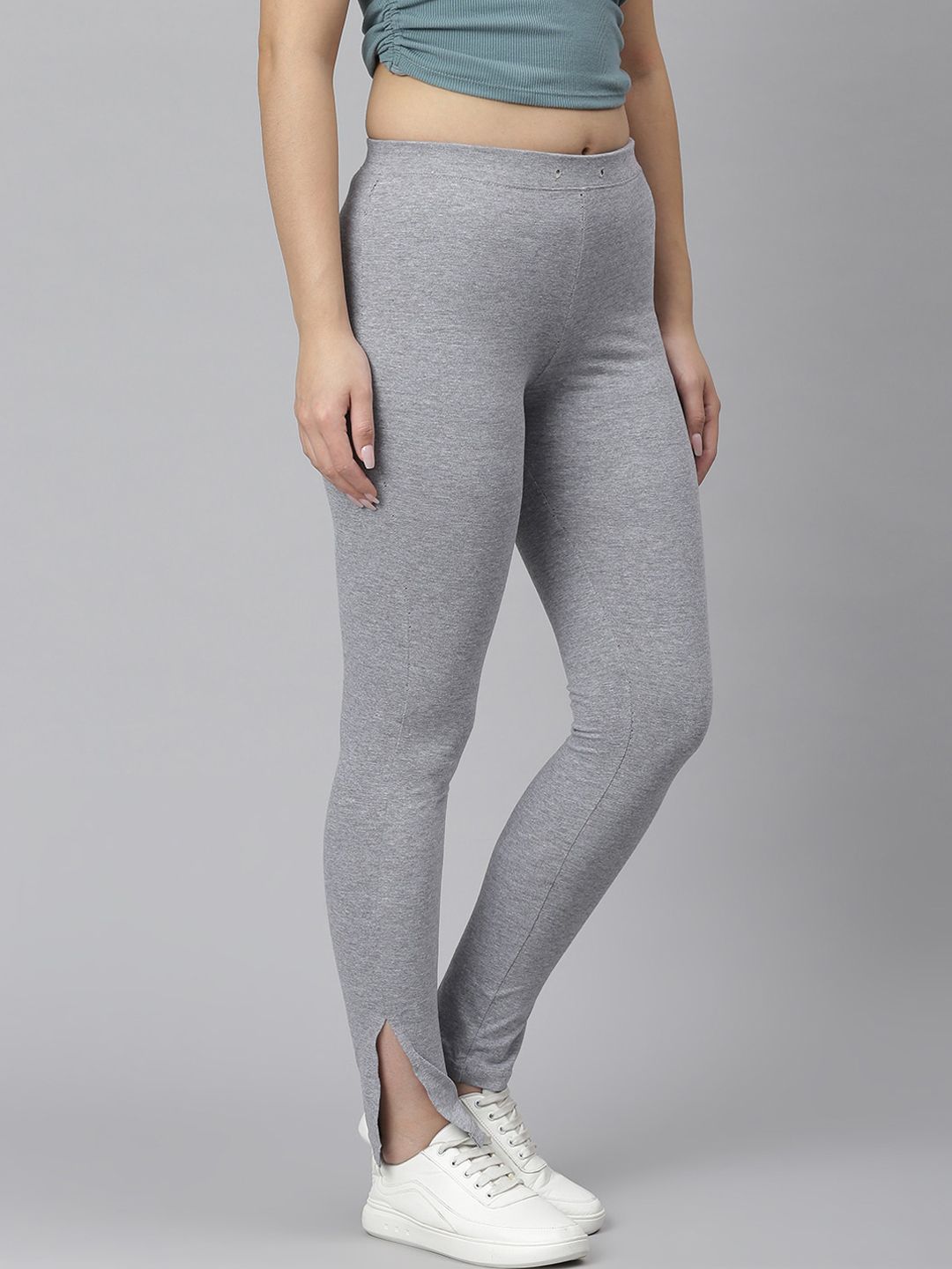 Kotty Women Grey Solid Straight-Fit Track Pants