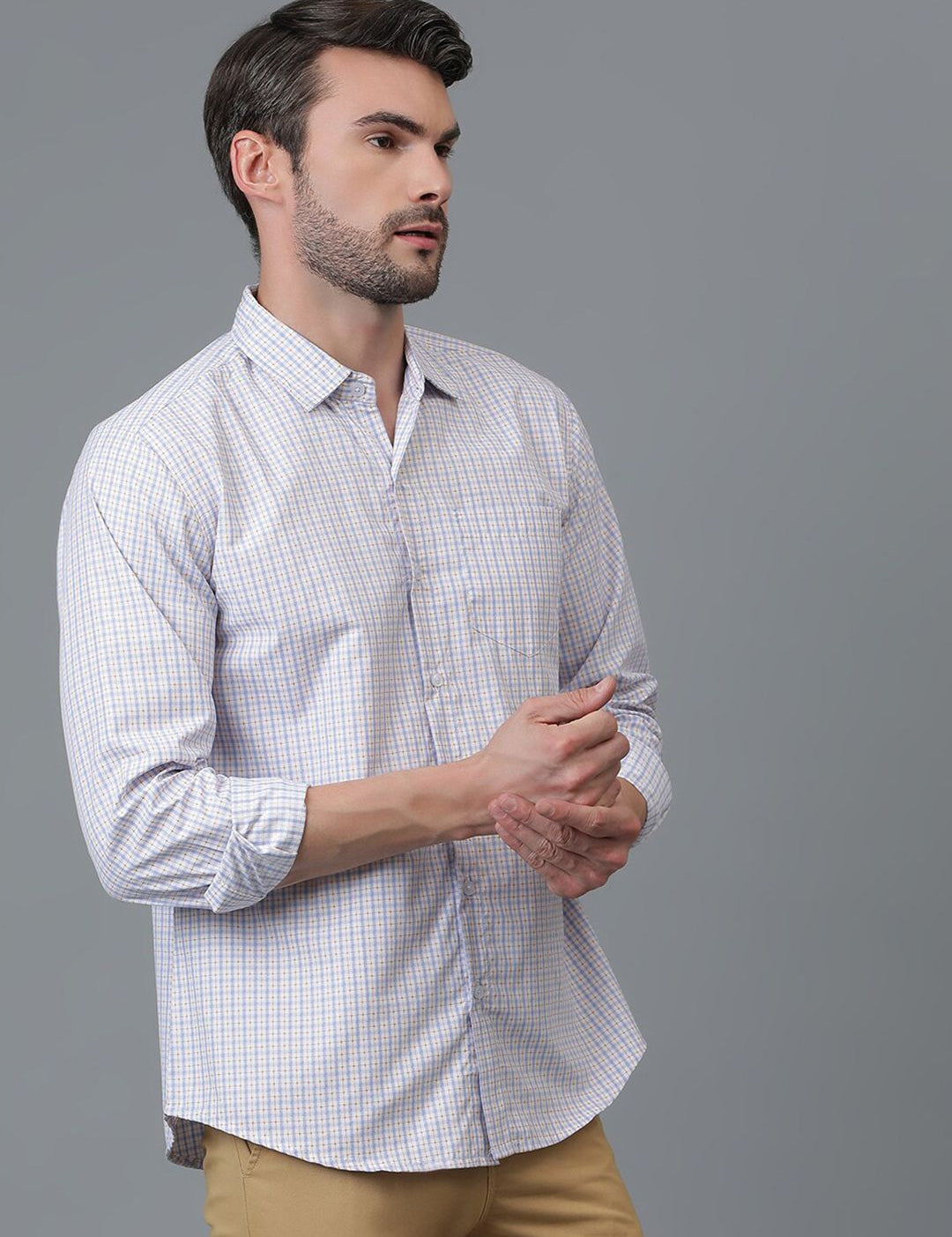 Kotty White New Gingham Checked Casual Shirt