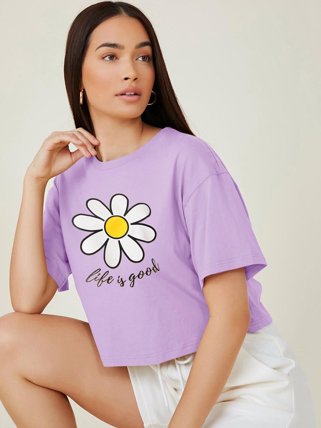 Kotty Women Graphic Printed Round Neck T-shirt