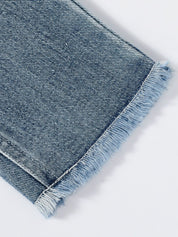 Kotty Girls Blue Jean Mildly Distressed Heavy Fade Jeans