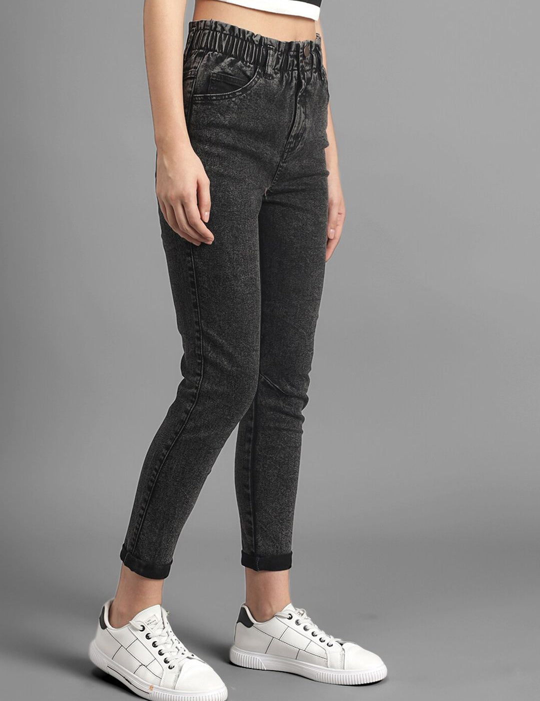 Kotty Women Grey Slim Fit High-Rise Clean Look Jeans