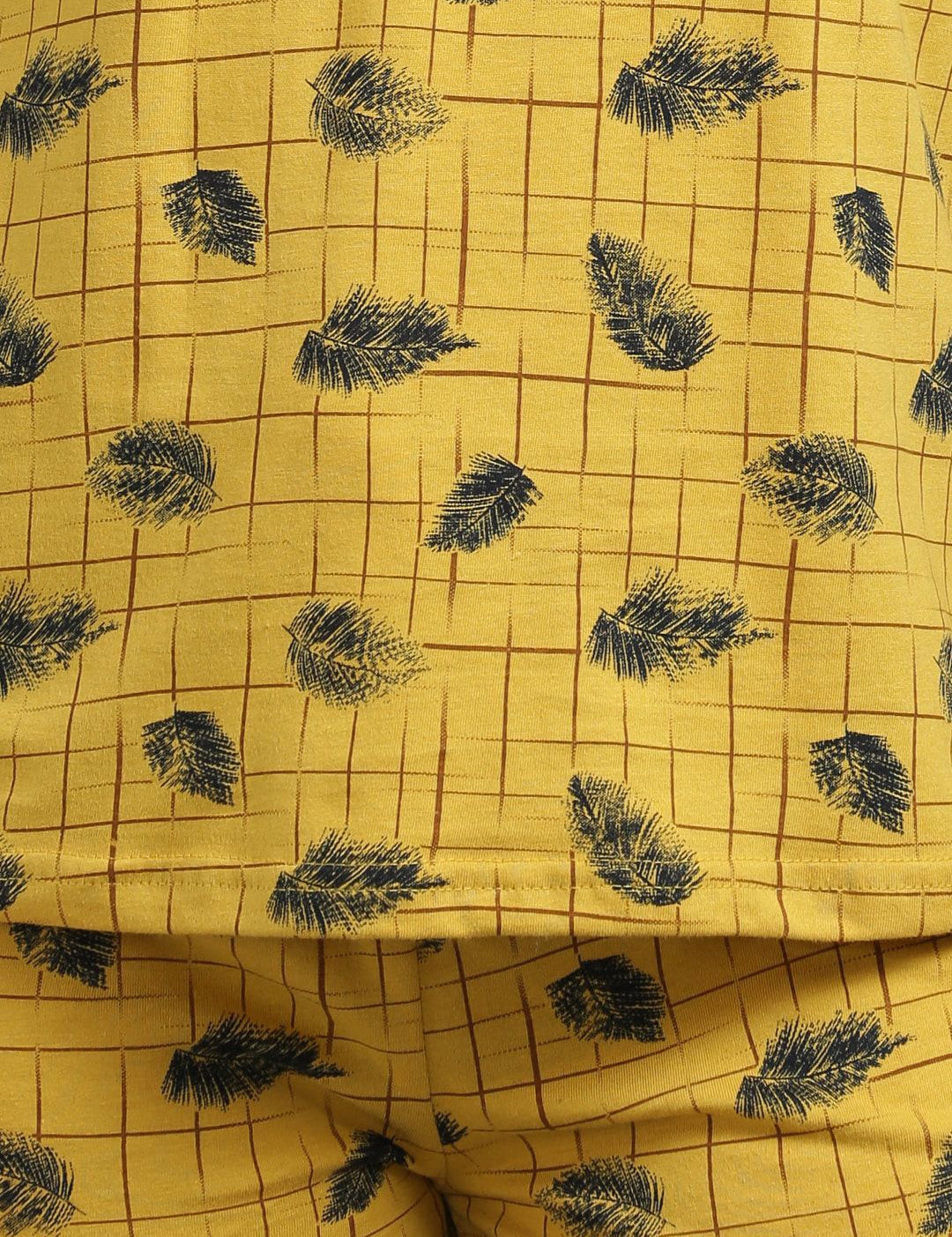 Kotty Women Yellow Printed Night suit