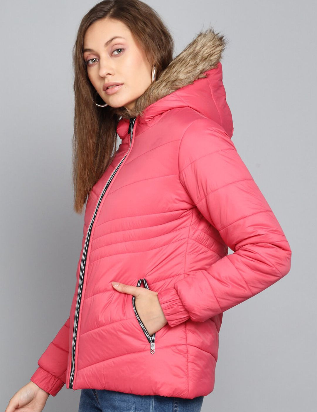 Kotty Women Pink Outdoor Puffer Jacket