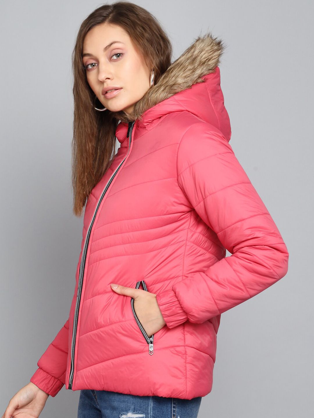 Kotty Women Pink Outdoor Puffer Jacket
